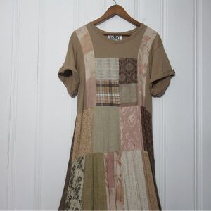 Donna Jessica Vintage Art to Patchwork Wear Long Dress Size Medium
